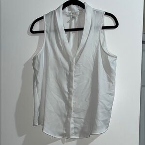 Forever21 White Sleeveless Fitted Blouse